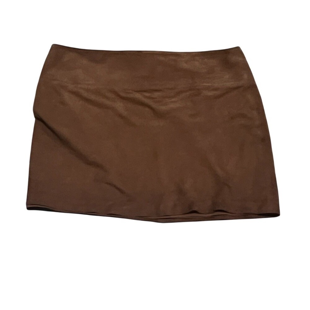 Alice + Olivia Skirt Womens Size 8 Brown Mini Back Zip Solid Minimalist